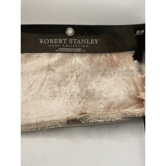 Other - Robert Stanley Velvet Stonewashed Pink Table Runner 14 X 72 Fringe